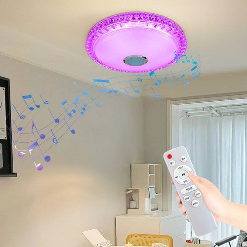 Lámpara De Techo J Bluetooth Music Crystal Rgb Remote Cont 4