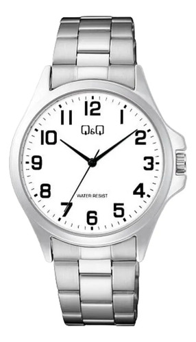 Reloj Q&q Malla De Acero Inox Fondo Blanco C36a005py Febo