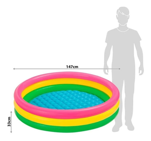 Piscina Inflable + 300 Pelotas Intex 147cm Plástico Agua