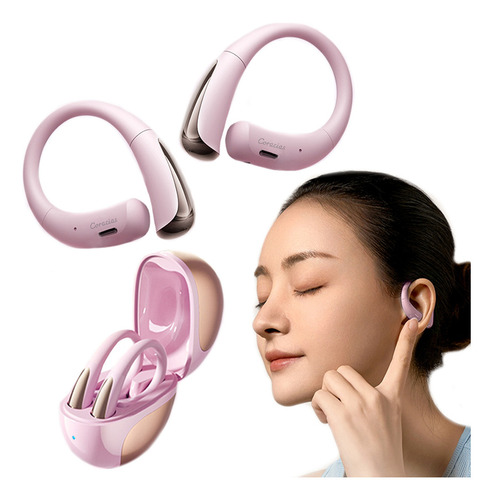 Auriculares Inalámbricos Cancelación De Ruido Coracias Os1 Color Rosa
