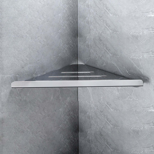 . Baño Triangular Ducha Estante Esquina Baño Plata