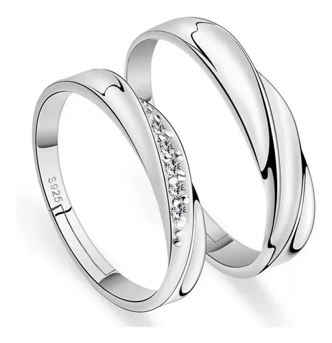 Anillos Pareja Plata 925 Mujer Hombre Elegantes Compromiso