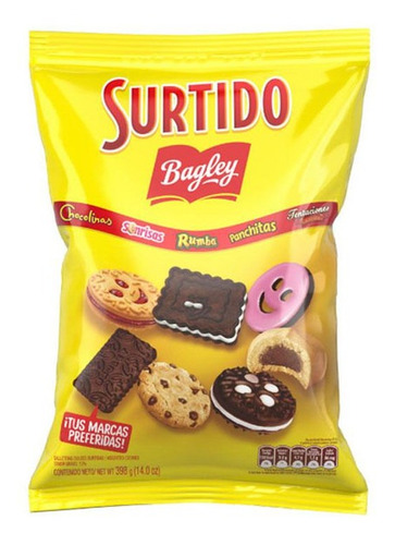 Galletitas Surtido Bagley Paquete De 398 Grs