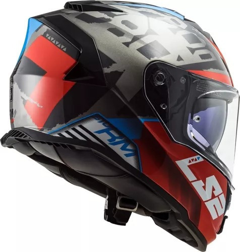 Capacete Moto Ls2 Storm Sprinter Vermelho Titanium Lj Tamanho do capacete 58/M