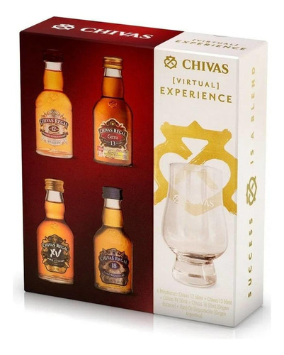 Chivas Experience Box 4 Miniaturas Whisky 50ml + Copa