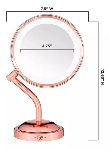 Espejo cosmético de luz de Relleno Redondo Europeo,Oro,45cm XM-MIRROR Espejo de Maquillaje LED Smart Touch Beauty Rojo Neto con pequeño Espejo de tocador de sobremesa de Almacenamiento 