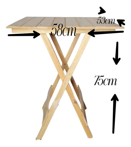 Set Mesa Plegable, Estilo Mariposa Y 2 Sillas Plegables Madera Natural