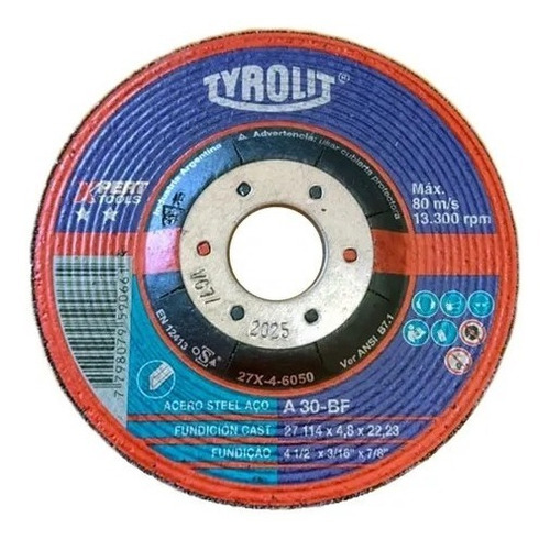 Disco De Desbaste Tyrolit Xpert 115 X 4,8 Mm X 10unid