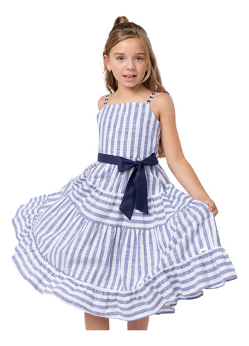 Vestido Infantil Meninas Azul Um Mais Um 851152 .ale.