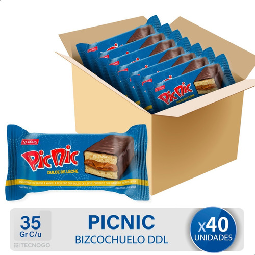 Bizcochuelo Picnic Dulce De Leche Pack X40 - Mejor Precio