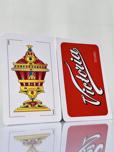 Domino Corona Fondo Azul Estuche Cierre + Baraja Victoria Es