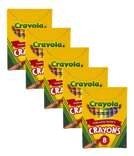 5 Cajas 8 Crayones Jumbo Crayola Redondos Escolares Colorear