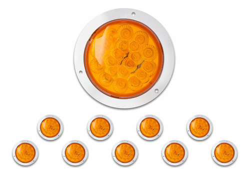 10 Plafones Posteriores 20 Leds Con Estrobo Ámbar Tunelight