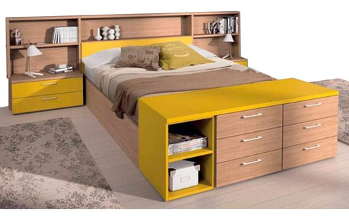 Imagen 2 de 6 de Cama Juvenil Inv- 2080 Bibliotek (missidream)
