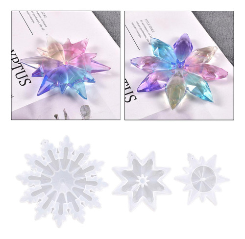 Molde De Silicona Fundida Con Forma De Copo De Nieve Con For