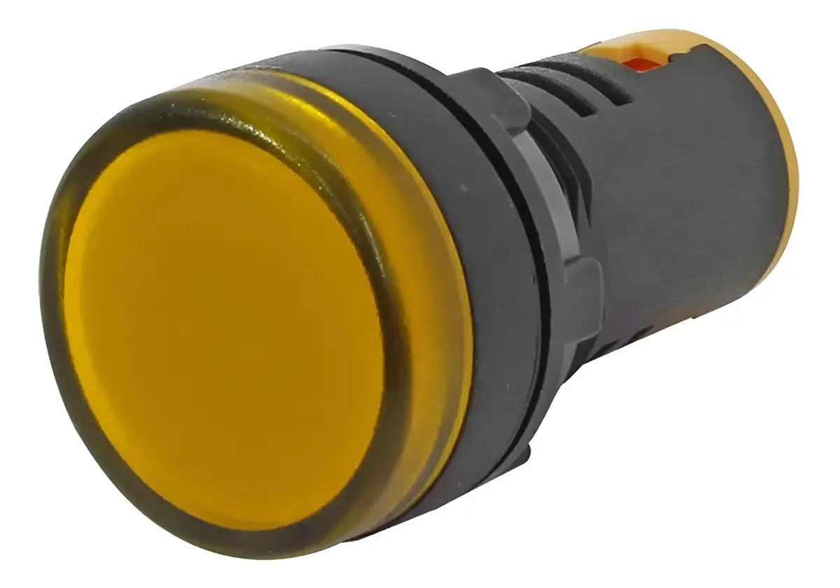 Sinaleiro LED Amarelo IP65 48VCC/VCA 22mm Metaltex Para Indústria