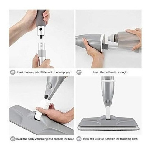 Trapeador Piso Spray Mopa Rociador 360º Rociador Microfibra