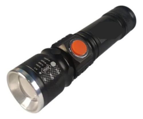 Lanterna Lukton Flashlight Led Tática Usb Recarregável Lanterna Preto Luz Branco
