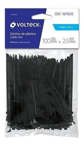 Cincho Plastico 18 Lb 15 Cm 100 Pzas Volteck 44321