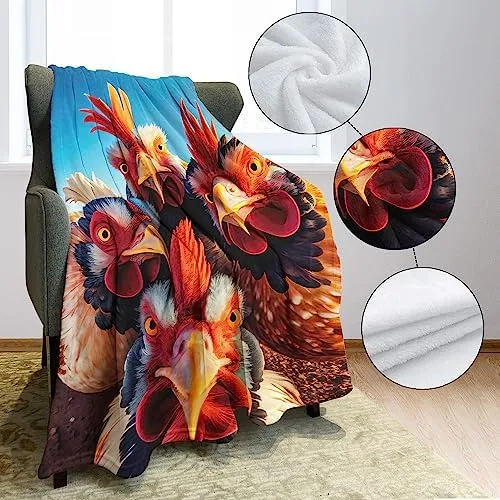 Rstick Manta De Gallos, Animales, Selfie, Divertida Manta Po