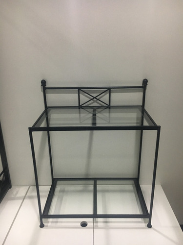 Imagen 4 de 10 de Mesa De Luz Con 2 Estantes De Vidrio 60x35