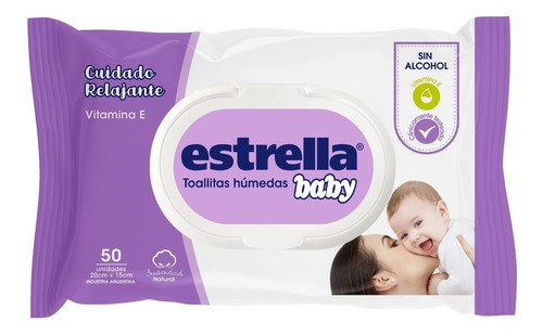 Toallitas Humedas Cuidado Relajante Vit E Estrella Baby