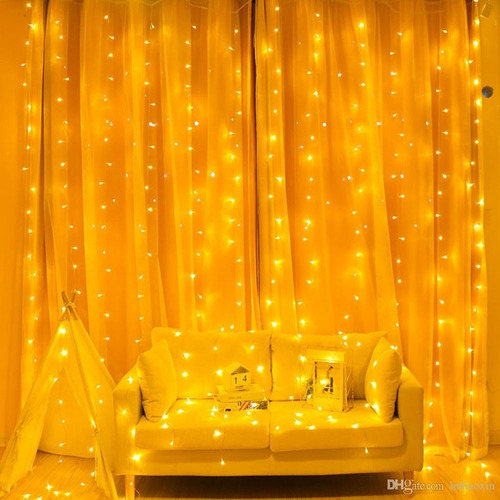 Imagen 4 de 4 de 2 Cascada De Luz Led Blanco Calido