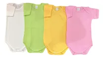 Comprar Set 4 Piezas, Pañalero Manga Corta Liso De Bebé, 24 Meses.