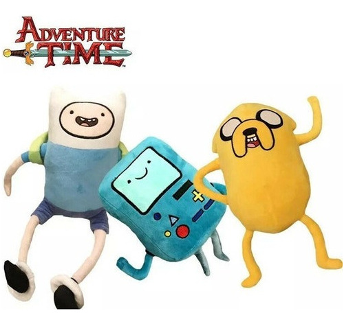 Muñeco De Peluche Adventure Time Finn Jake Penguin, 3 Piezas