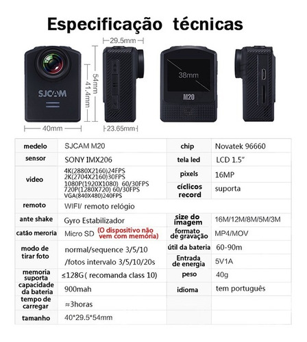 Camera Sjcam M20 Wifi Original 4k 16mp