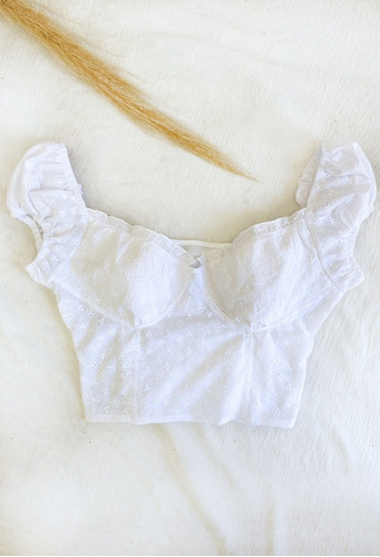 Imagen 6 de 6 de Top Con Corset De Broderie Brisa
