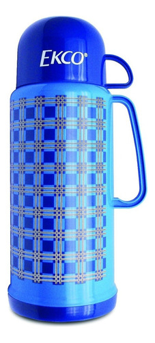 Termo Ekco De 1 Litro De Ampolla De Vidrio Con Tapa-taza Color Azul