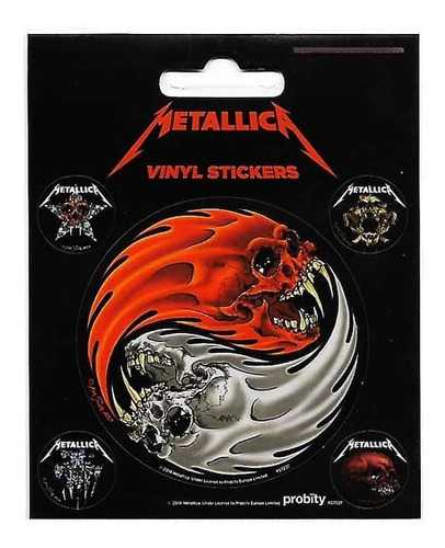 Lote De 50 Stickers Metallica Yin & Yang Para Regalos