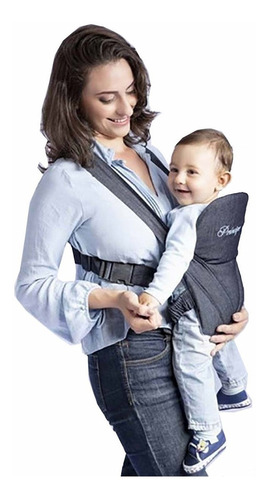 Canguru Baby Jeans Carregador De Bebê Para Passeio Conforto Cor Azul