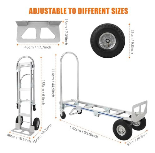 Camión De Mano De Aluminio 2 En 1 Convertible - Materiales D
