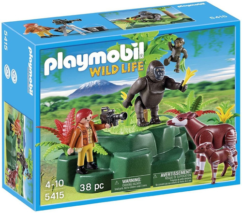 Playmobil 5415 - Gorilas, Okapis Y Zoólogo - Raro-