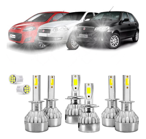 Kit Ultra Led Fiat Palio Fire G3g4g5 04/17 20000lúmens 6500k