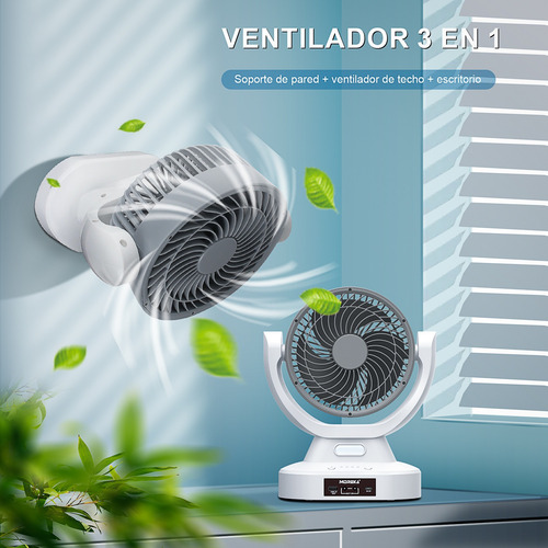 Ventilador Solar Recargable Abanico Portátil Mesa Piso Y Luz
