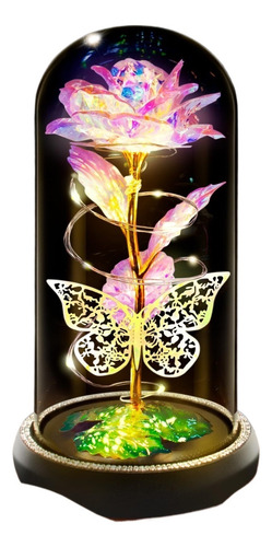 Una Luz Nocturna De Cristal Con Forma De Flor Eterna.