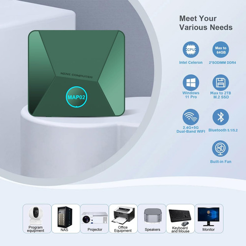 Czbrth Mini Pc, Mini Computadora Con Celeron Ngb Ddr4 128gb