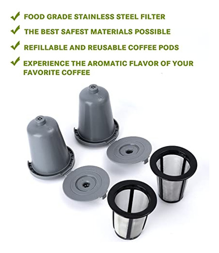 Tazas De Filtro De Café Reutilizables De 2 Piezas, Compatibl