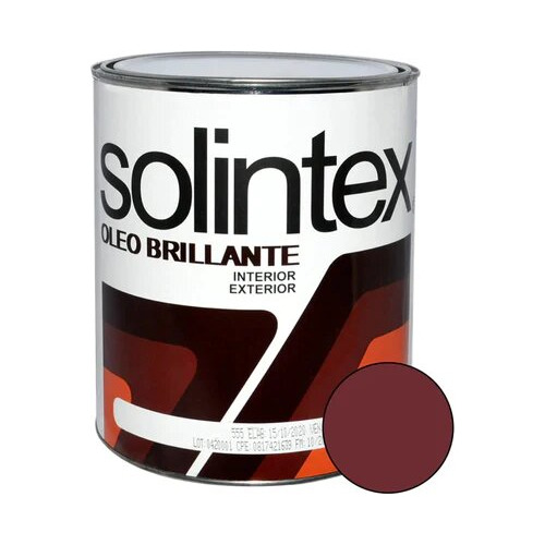 Pintura Oleo Brillante Caoba Solintex 1/4 Galon.