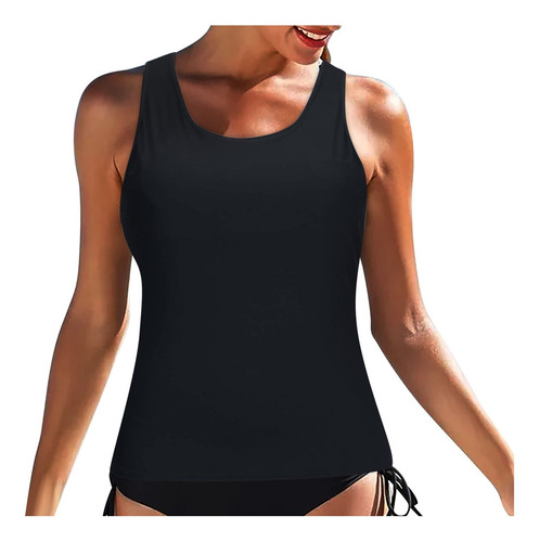 L0 Tops Tankini De Cuello Alto Tops De Traje De Baño Para Mu