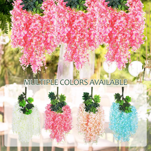 18 Unidades De Flores Artificiales, Glicinias, Decoración Ar