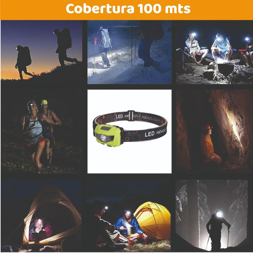 Imagen 5 de 9 de Linterna Minero Led Cabeza Vincha Recargable Cree Jieli