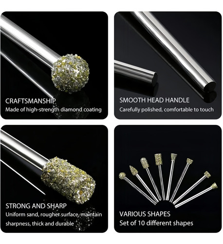 Juego De Brocas Con Cabezal De Pulido De Diamante, 20 Piezas