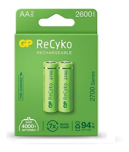 Baterías Pilas  Aa  Recargable  2700 Mah Gp Termosellada  2 