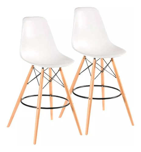 Set 2 Taburetes De Bar Bancos De Cocina Tipo Eames Modernos