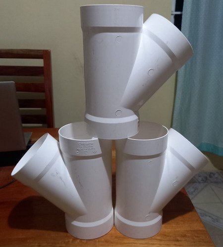 Yee Pvc Sanitario 4 X 4 Cementar, A 45 Grados, 3 Piezas