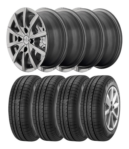 Kit 4 Llantas Rodado 13 Eb + 4 Pirelli P400 165 70 R13